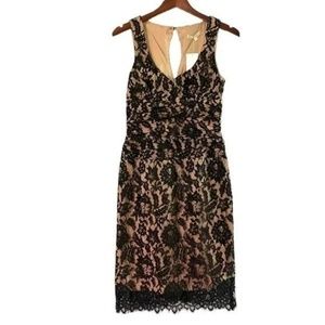 Nanette Lepore "Do the Hustle" Black Lace and Ombre Blush dress PERFECT! 10